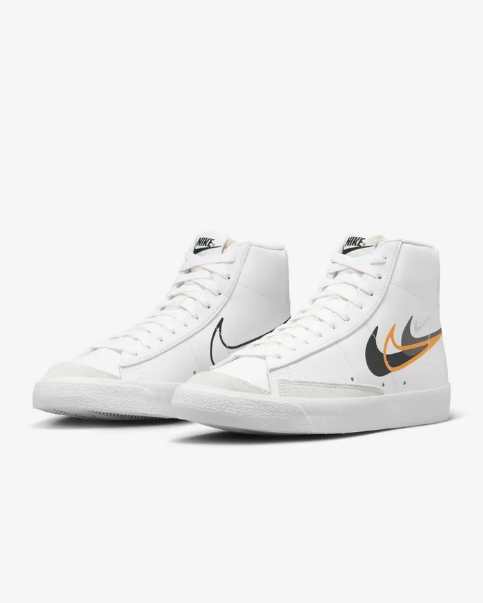 Lifestyle Men Nike Blazer Mid 03977 Whitebright Mandarinmedium Ashblack