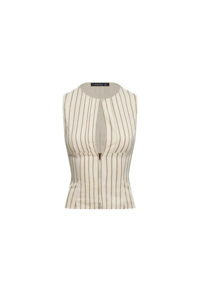 Lioness Fashion BEBE TOP Cream Stripe Women Tops Lioness Fashion BEBE TOP Cream Stripe Women Tops