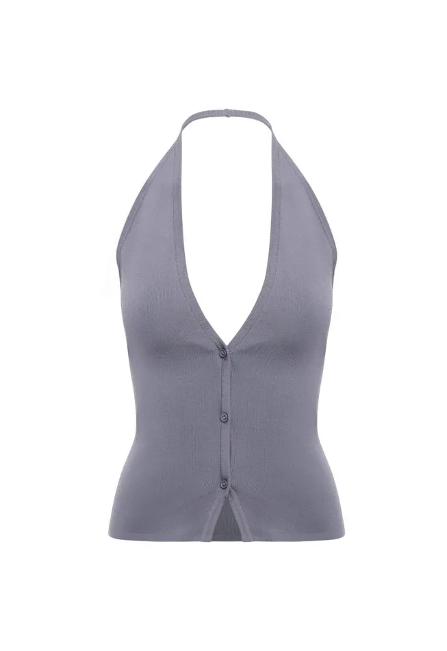 Lioness Fashion BRAT HALTER TOP Slate Women Tops Lioness Fashion BRAT HALTER TOP Slate Women Tops