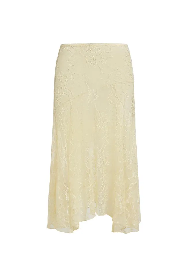 Lioness Fashion IN BLOOM LACE MIDI SKIRT Cornsilk Women Skirts Lioness Fashion IN BLOOM LACE MIDI SKIRT Cornsilk Women Skirts