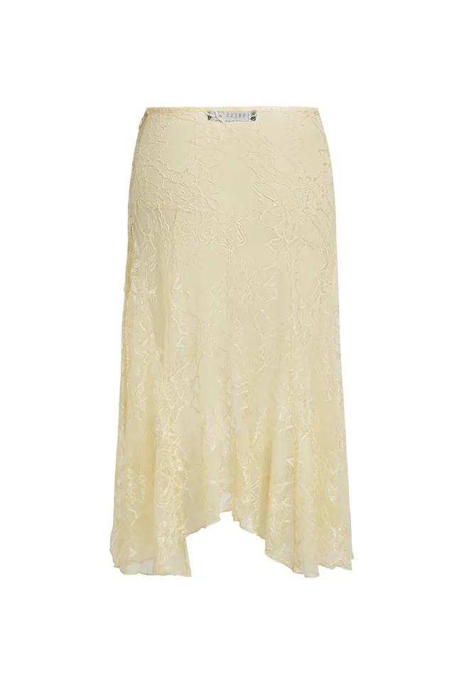 Lioness Fashion IN BLOOM LACE MIDI SKIRT Cornsilk Women Skirts Lioness Fashion IN BLOOM LACE MIDI SKIRT Cornsilk Women Skirts