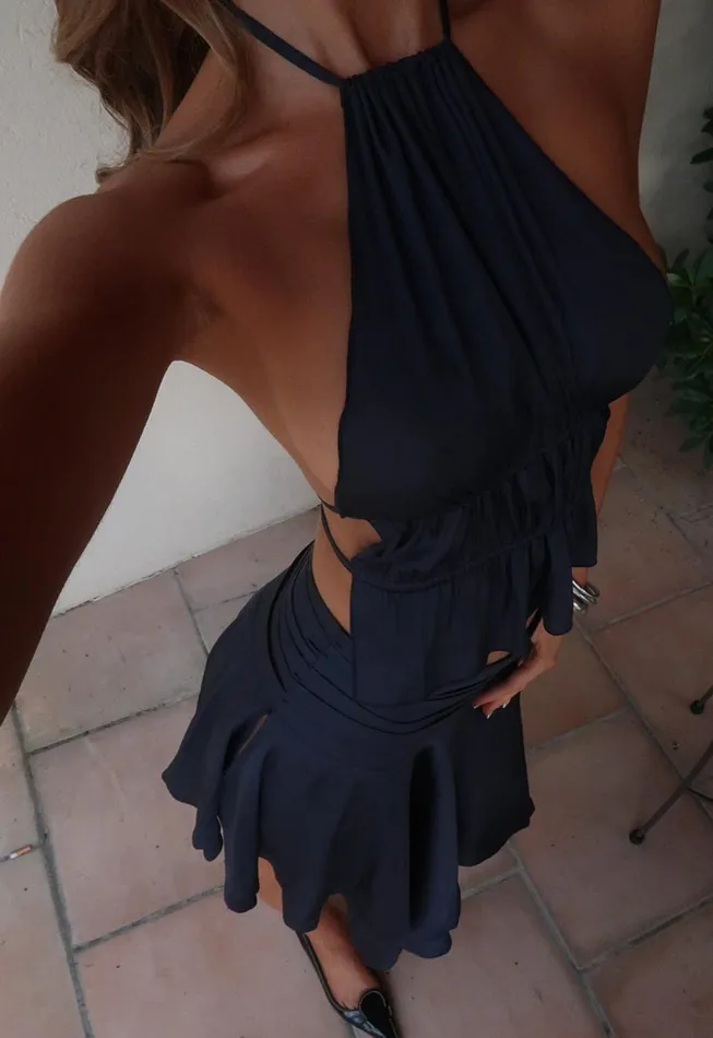 Lioness Fashion LEGACY HALTER TOP Navy Women Tops Lioness Fashion LEGACY HALTER TOP Navy Women Tops