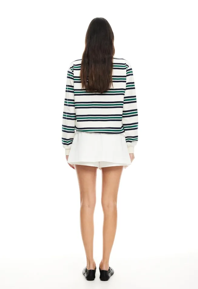 Lioness Fashion LEISURE LONG SLEEVE POLO Ivory Moss Women Tops