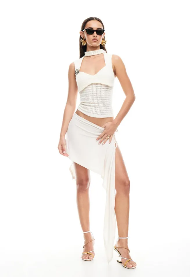 Lioness Fashion MOSS MIDI SKIRT Porcelain Women Skirts
