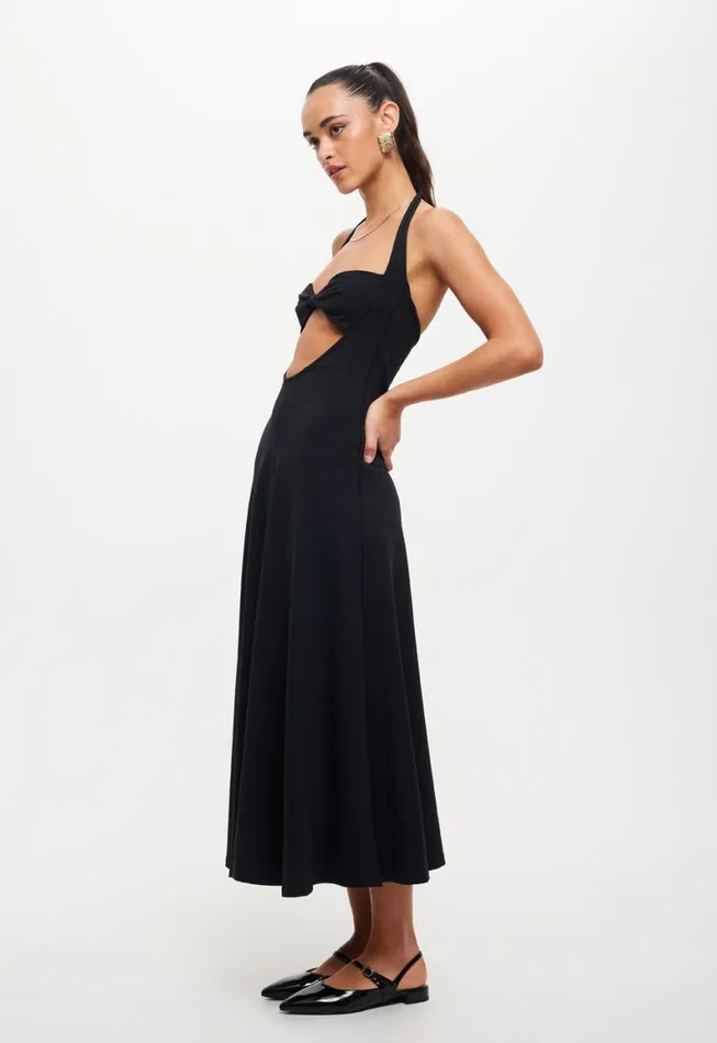 Lioness Fashion NIRVANA MIDI DRESS Onyx Women Dresses