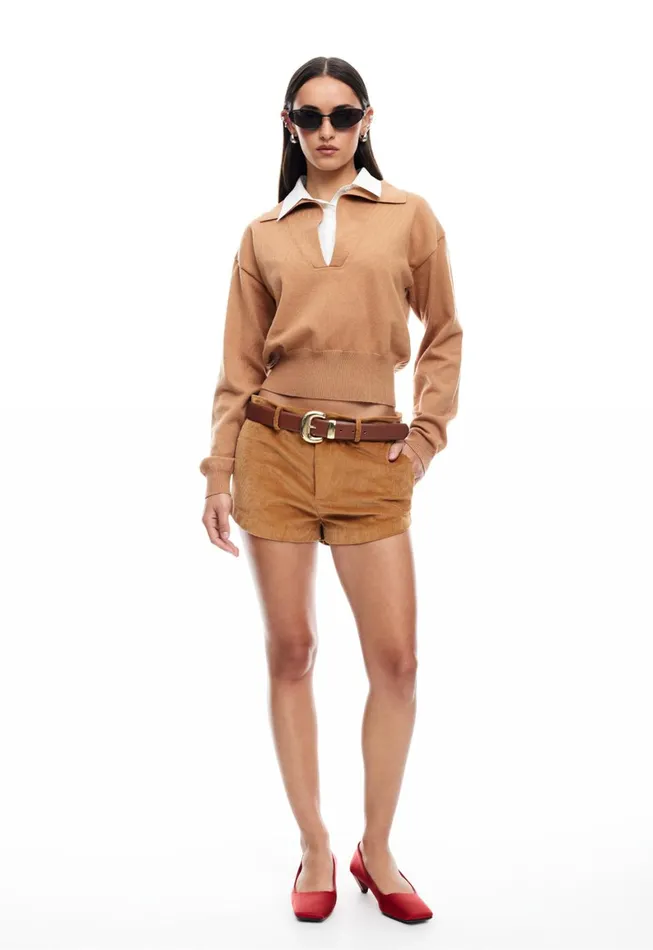 Lioness Fashion SADDLE SHORT Tan Women Shorts Lioness Fashion SADDLE SHORT Tan Women Shorts