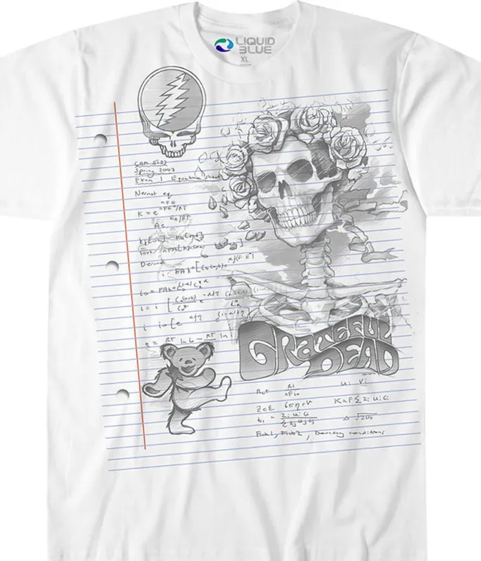 Liquid Blue Athletic TShirt Men GD Sketch White Athletic TShirt