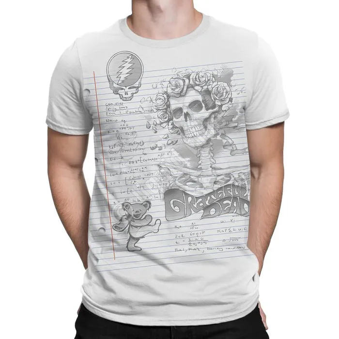 Liquid Blue Athletic TShirt Men GD Sketch White Athletic TShirt