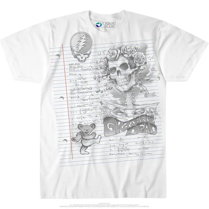 Liquid Blue Athletic TShirt Men GD Sketch White Athletic TShirt