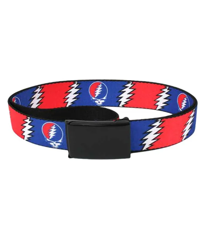 Liquid Blue Belts Accessories Lightning Bolt Adjustable Web Belt Black