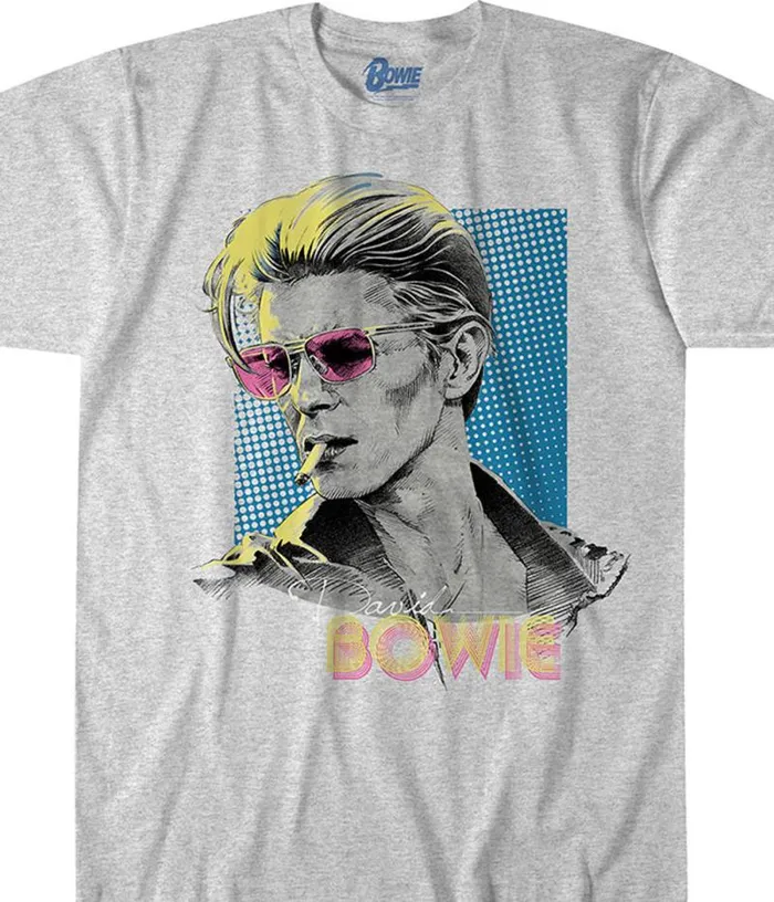 Liquid Blue PolyCotton TShirt Men Bowie Sketch Heather Grey PolyCotton TShirt Liquid Blue PolyCotton TShirt Men Bowie Sketch Heather Grey PolyCotton TShirt