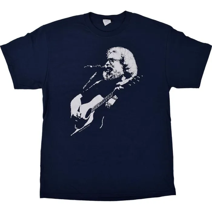 Liquid Blue TShirt Men Jerry Garcia Acoustic Navy TShirt