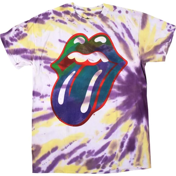 Liquid Blue TShirt Men Rolling Stones Colored Tongue TieDye TShirt