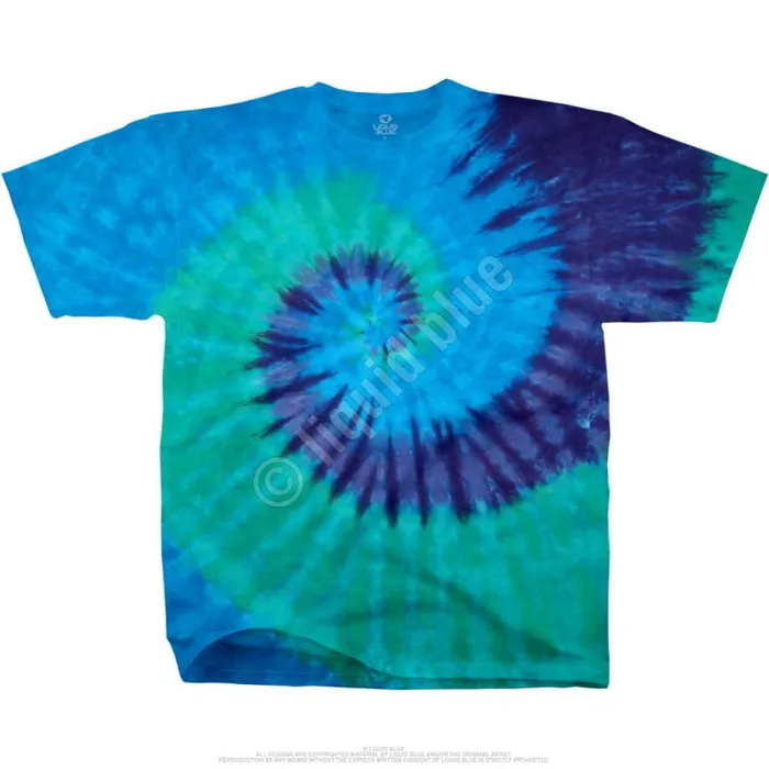 Liquid Blue Youth Kids Cool Spiral Youth Unprinted TieDye TShirt