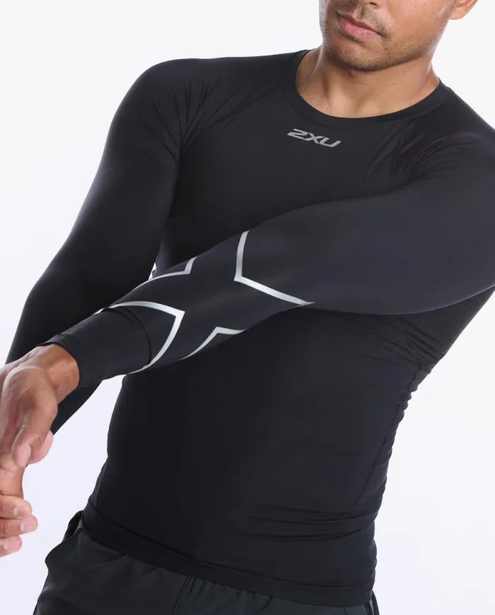 Long Sleeve and Jumpers Mens 2XU Core Compression Long Sleeve Blacksilver