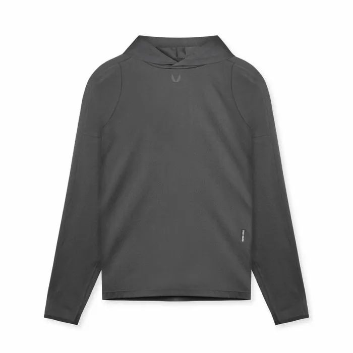 Long Sleeves Men ASRV NanoMesh Fitted Hoodie Space Grey