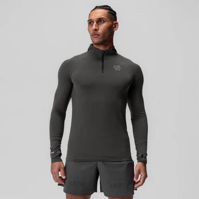 Long Sleeves Men ASRV Thermal Training Quarter Zip Space Grey 034cyber034