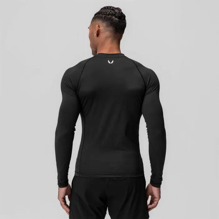 Long Sleeves Men ASRV WarpFlexx Compression Mock Neck Long Sleeve Black 034space Bracket034