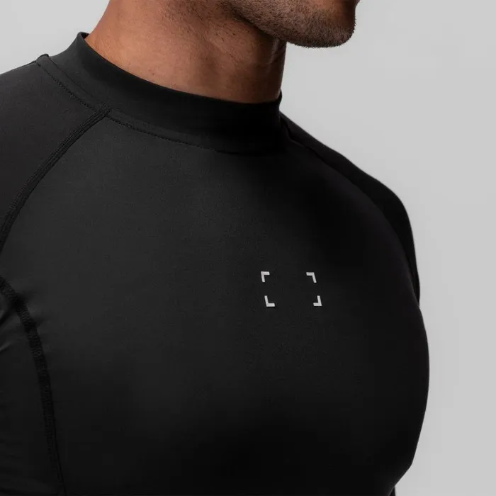 Long Sleeves Men ASRV WarpFlexx Compression Mock Neck Long Sleeve Black 034space Bracket034