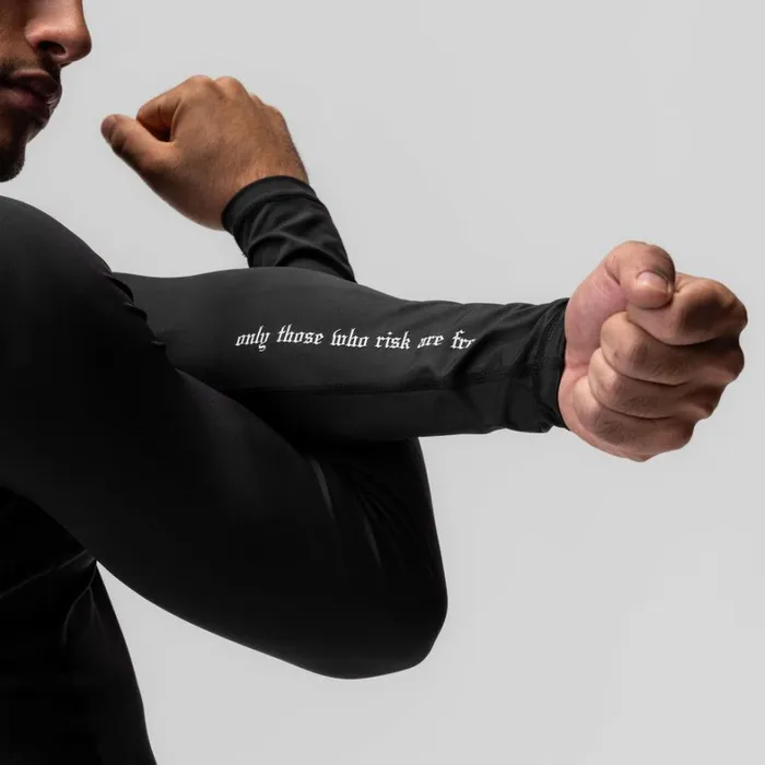 Long Sleeves Men ASRV WarpFlexx Compression Mock Neck Long Sleeve Black 034space Bracket034