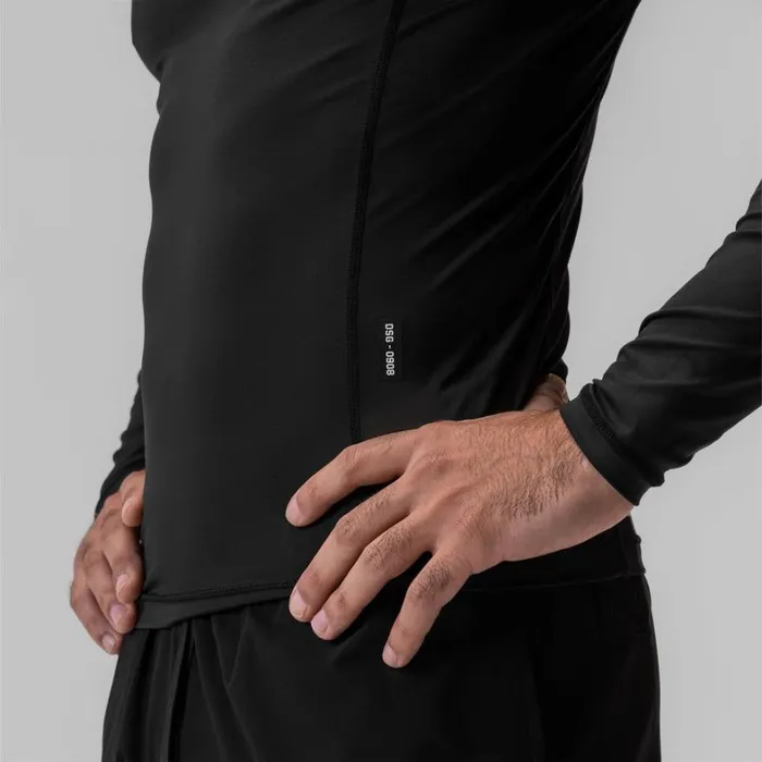 Long Sleeves Men ASRV WarpFlexx Compression Mock Neck Long Sleeve Black 034space Bracket034