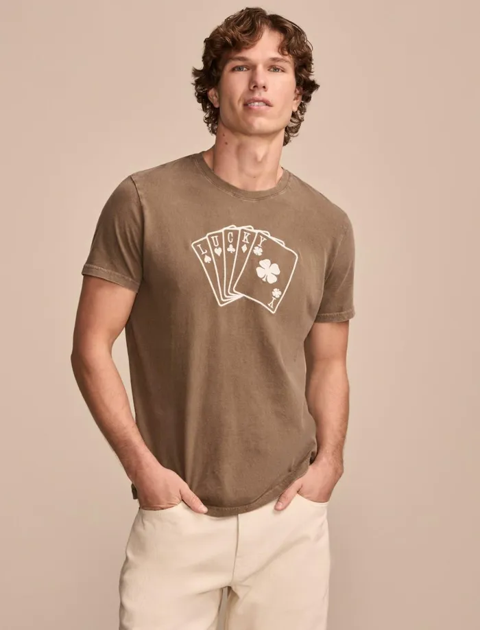Lucky Cards Teak Men Lucky Brand Graphic Tees