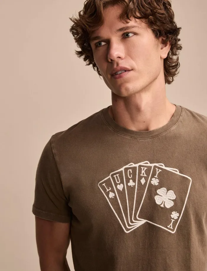 Lucky Cards Teak Men Lucky Brand Graphic Tees