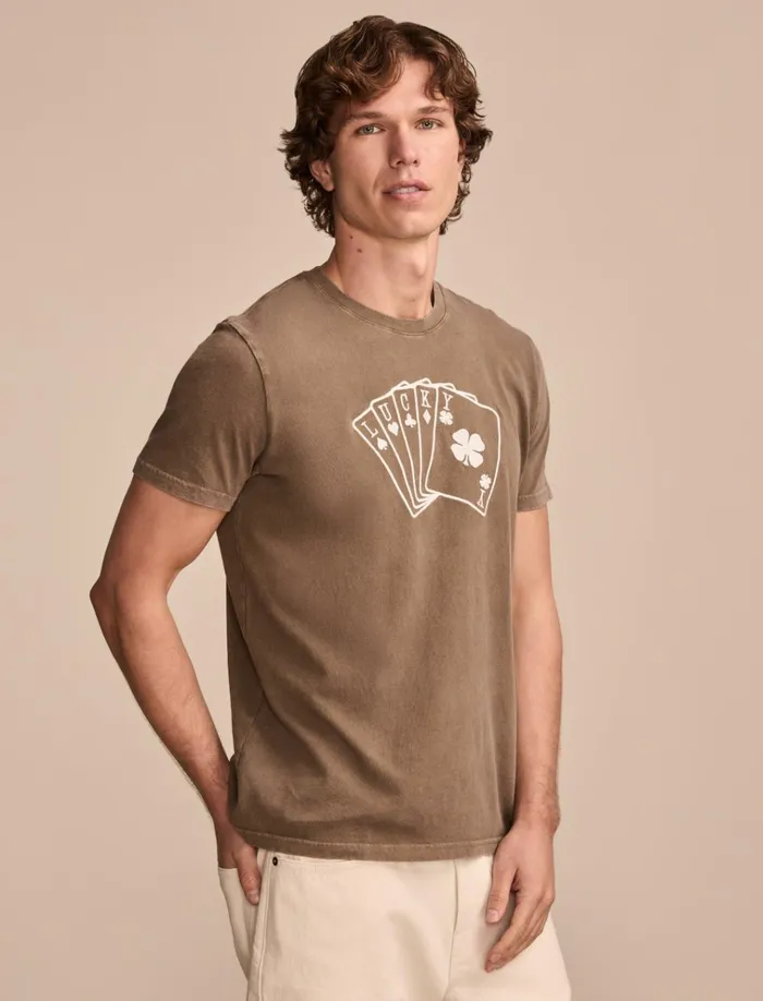 Lucky Cards Teak Men Lucky Brand Graphic Tees