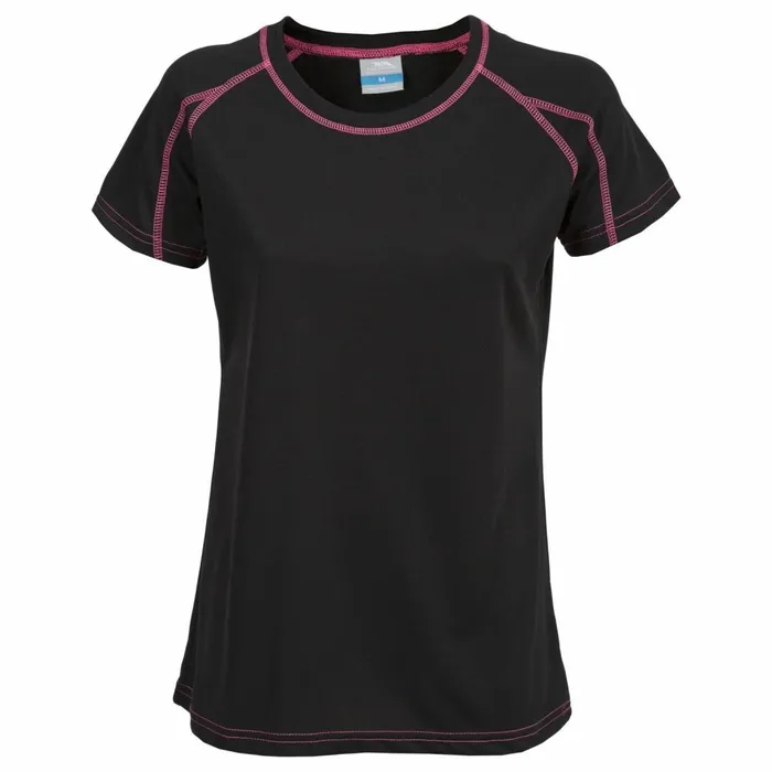 Mamo Quick Dry TShirt Black Women Trespass Gym and Sports Tops