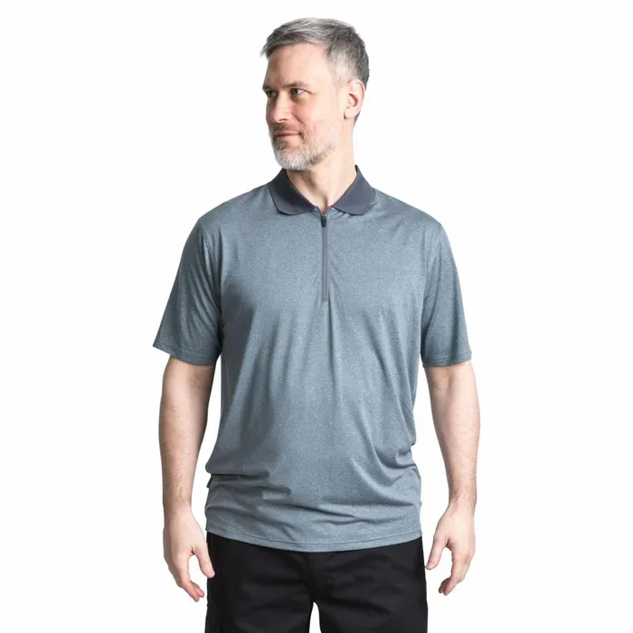 Maraba 12 Zip Polo Shirt Carbon Marl Men Trespass TShirts