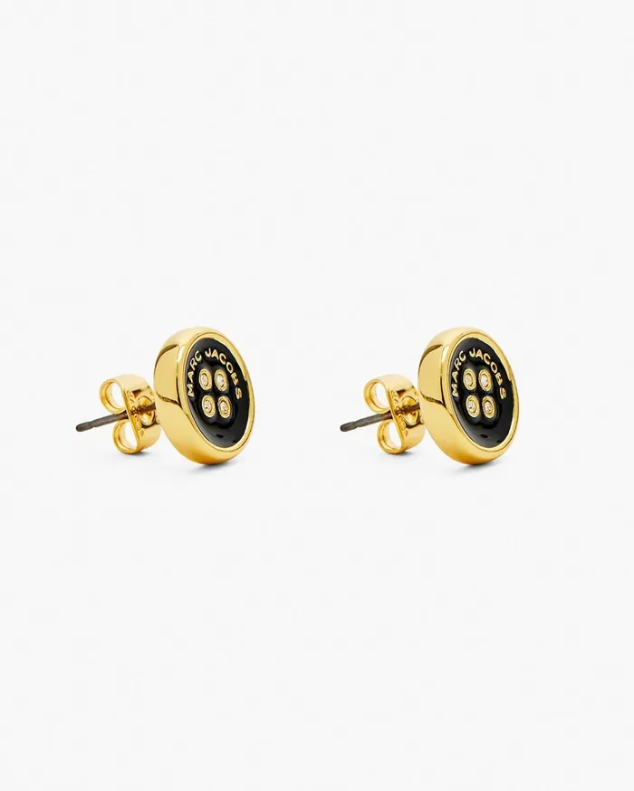Marc Jacobs Earrings Women The Button Stud Earrings Goldblack