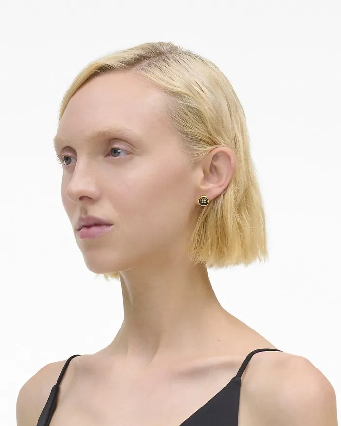 Marc Jacobs Earrings Women The Button Stud Earrings Goldblack