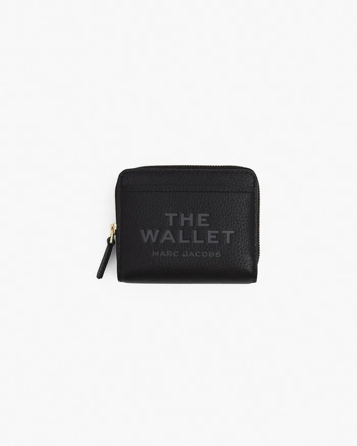 Marc Jacobs Small Wallets Women The Leather Mini Compact Wallet Black