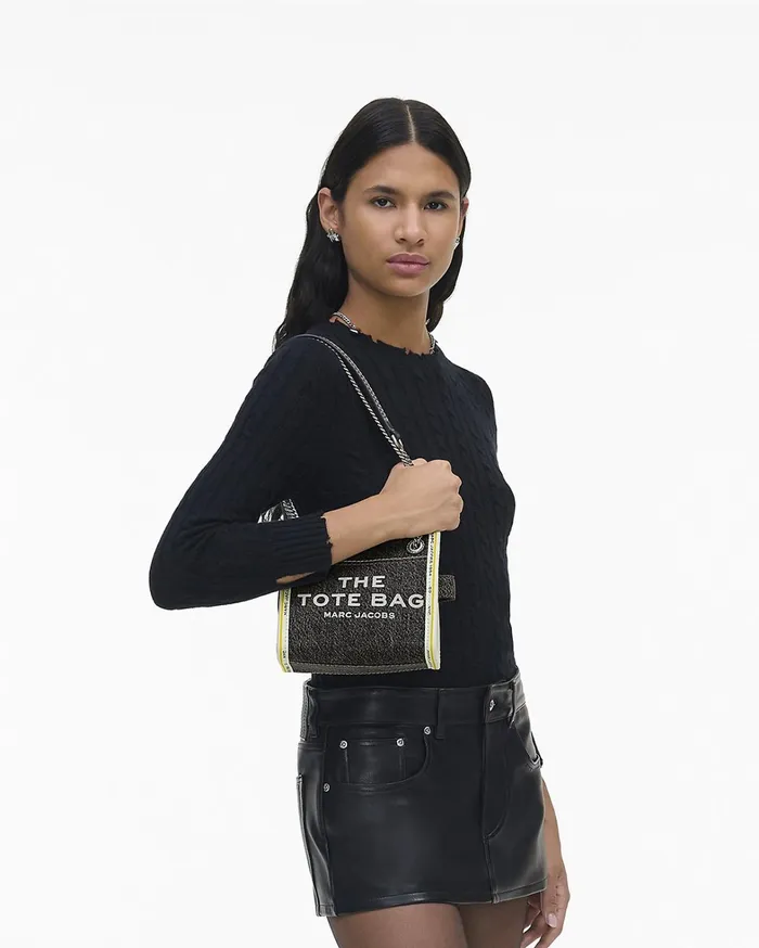 Marc Jacobs The Tote Bag Women The Denim Chain Crossbody Tote Bag Black Wash