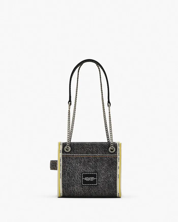 Marc Jacobs The Tote Bag Women The Denim Chain Crossbody Tote Bag Black Wash