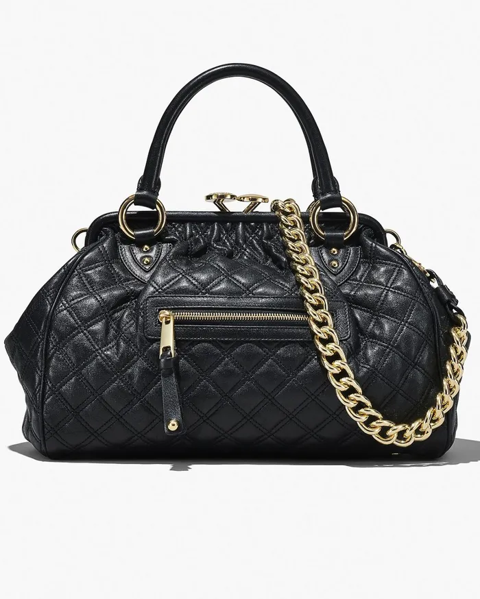 Marc Jacobs Top Handle Bags Women ReEdition Quilted Leather Stam Bag Black
