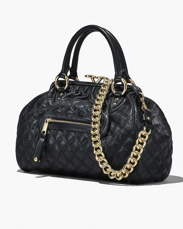 Marc Jacobs Top Handle Bags Women ReEdition Quilted Leather Stam Bag Black