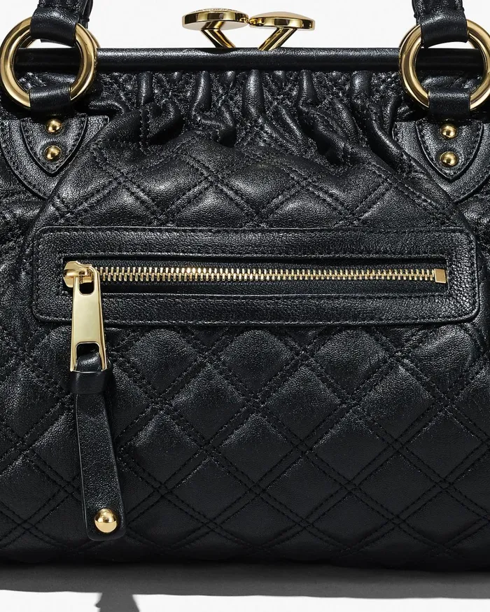 Marc Jacobs Top Handle Bags Women ReEdition Quilted Leather Stam Bag Black