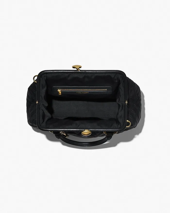 Marc Jacobs Top Handle Bags Women ReEdition Quilted Leather Stam Bag Black