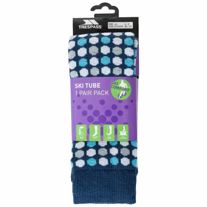 Marci Printed Tube Socks Midnight Dot Women Trespass Socks