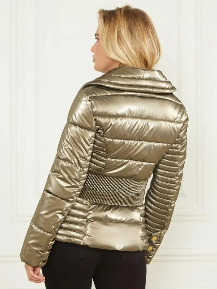 Marciano Annie Puffer Jacket Natural Siena Multi Women Jackets Marciano Annie Puffer Jacket Natural Siena Multi Women Jackets