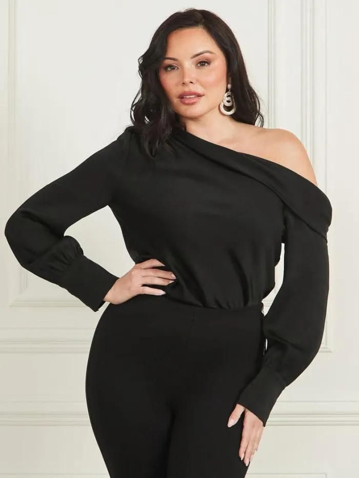 Marciano Dulcie OfftheShoulder Top Black Women Tops And Sweaters Marciano Dulcie OfftheShoulder Top Black Women Tops And Sweaters