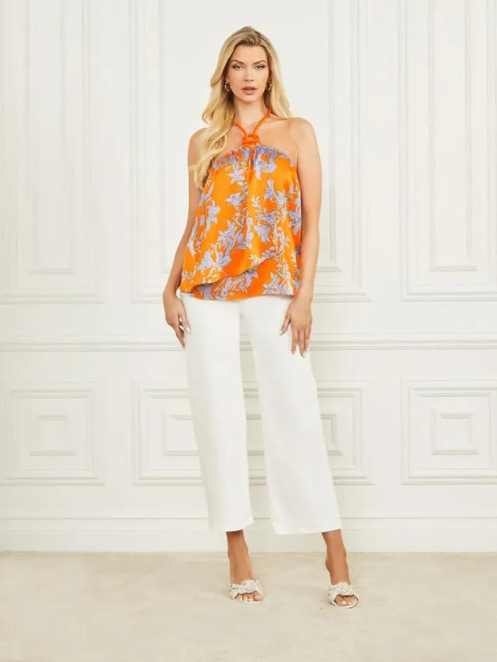 Marciano Elusive Halter Top Sunburst Orange Women Tops And Sweaters Marciano Elusive Halter Top Sunburst Orange Women Tops And Sweaters