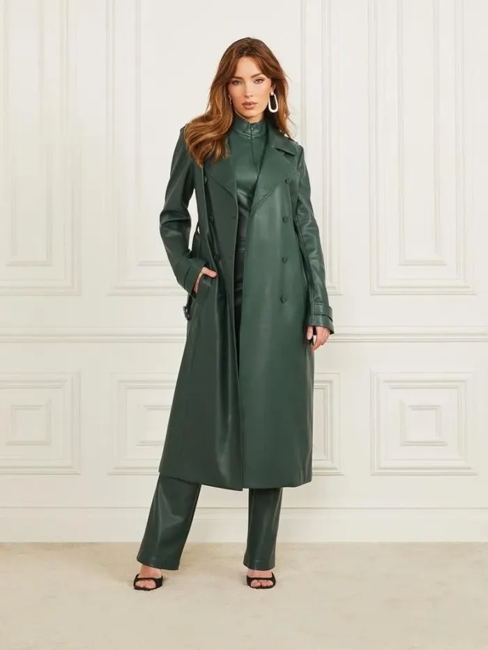 Marciano Freya FauxLeather Trench Coat Alpine Grove Women Jackets Marciano Freya FauxLeather Trench Coat Alpine Grove Women Jackets