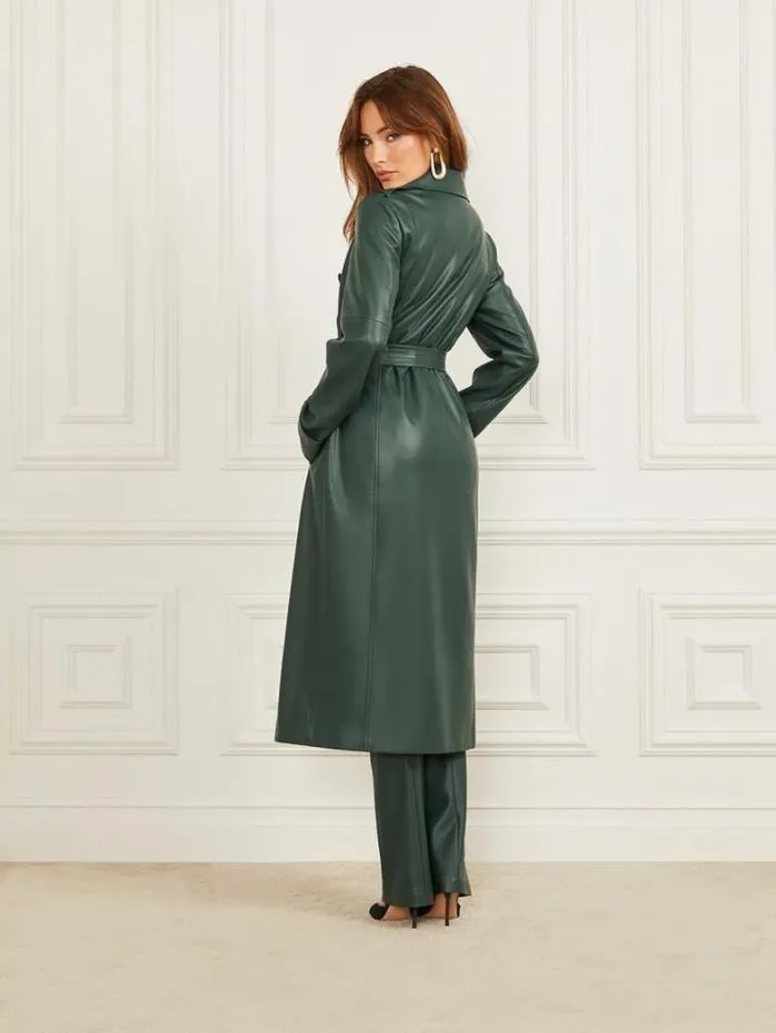 Marciano Freya FauxLeather Trench Coat Alpine Grove Women Jackets Marciano Freya FauxLeather Trench Coat Alpine Grove Women Jackets