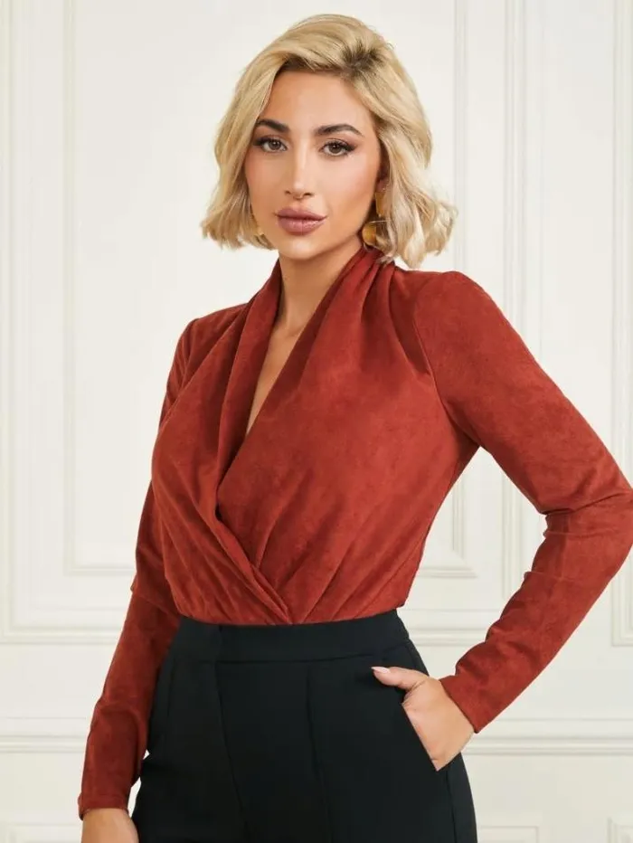 Marciano Hudson Bodysuit Dark Jam Red Women Tops And Sweaters Marciano Hudson Bodysuit Dark Jam Red Women Tops And Sweaters