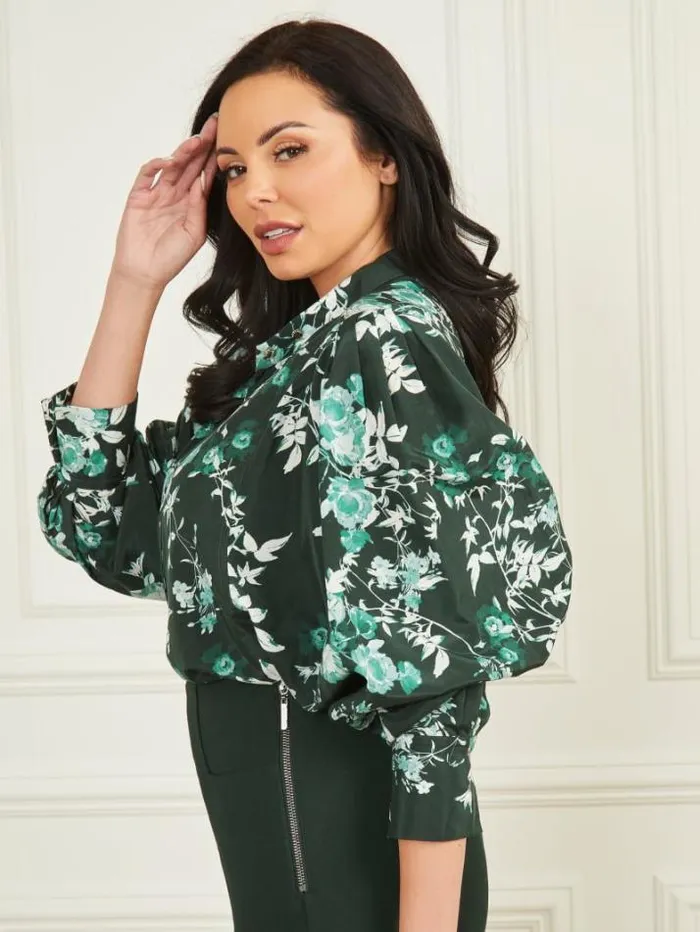 Marciano Petal Pose Yvonne Blouse Petal Pose Chenille Green Women Tops And Sweaters Marciano Petal Pose Yvonne Blouse Petal Pose Chenille Green Women Tops And Sweaters