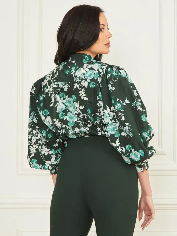 Marciano Petal Pose Yvonne Blouse Petal Pose Chenille Green Women Tops And Sweaters Marciano Petal Pose Yvonne Blouse Petal Pose Chenille Green Women Tops And Sweaters