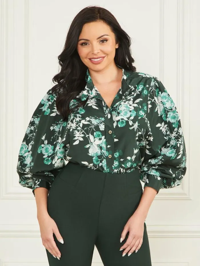 Marciano Petal Pose Yvonne Blouse Petal Pose Chenille Green Women Tops And Sweaters Marciano Petal Pose Yvonne Blouse Petal Pose Chenille Green Women Tops And Sweaters