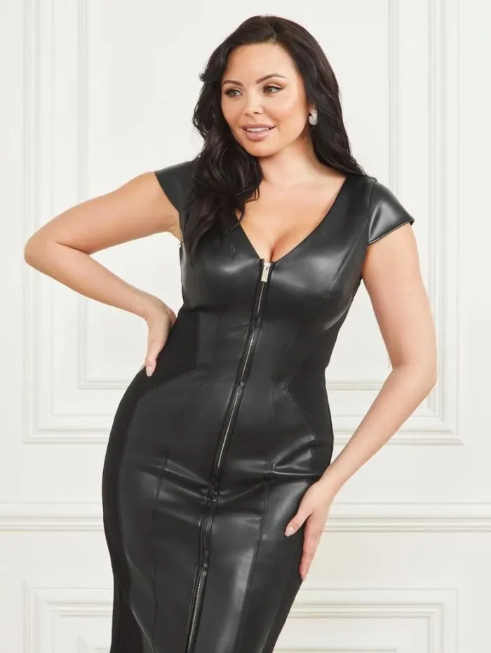 Marciano Rose FauxLeather Dress Black Women Dresses Marciano Rose FauxLeather Dress Black Women Dresses
